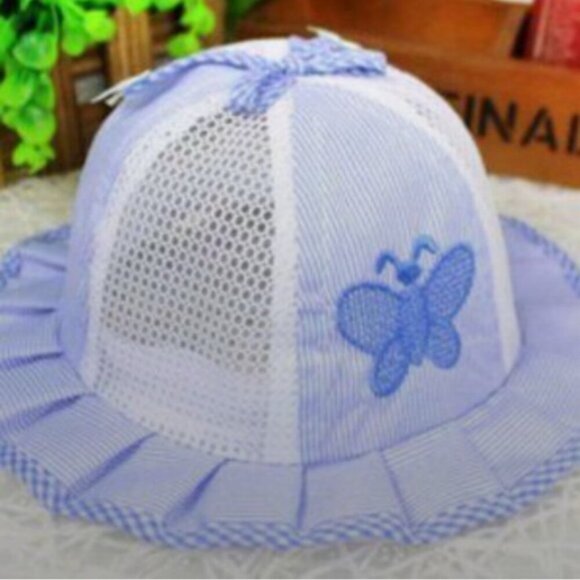 NEW Cotton Baby 👒 Sun Hat 🌞100% Cotton Adjustable  Size 6 - 24M - Picture 2 of 4